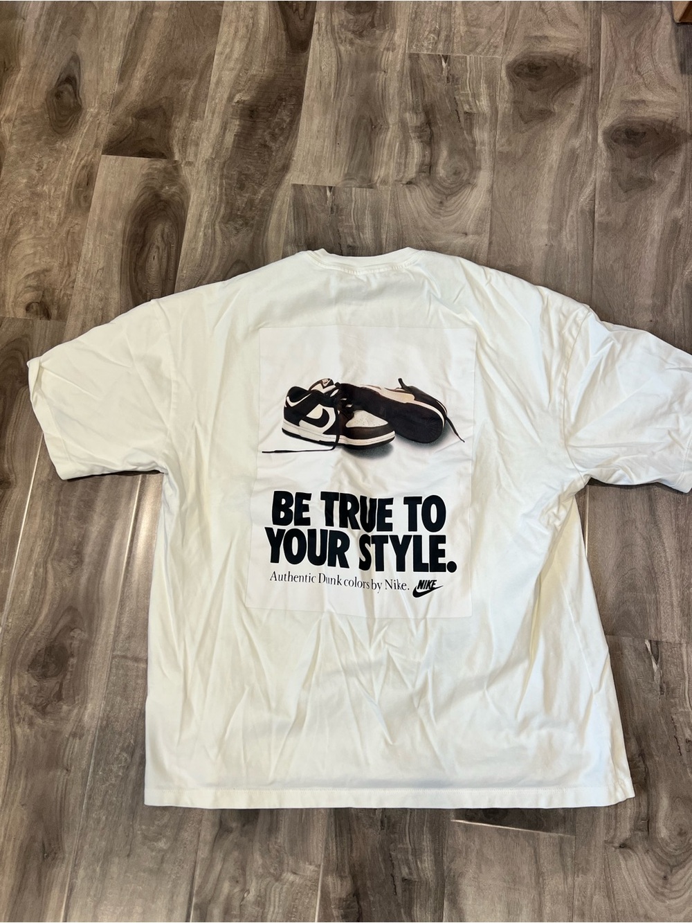 Nike Men’s White Graphic Tee with Black Sneaker Print
